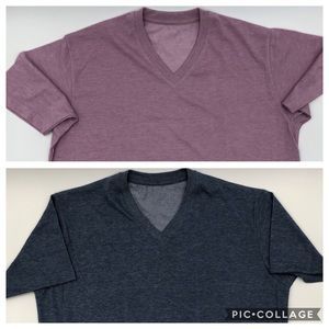 Uniqlo V Neck Short Sleeve Bundle XL Purple Blue